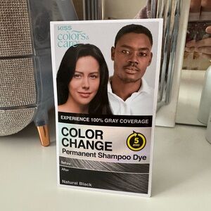 3/$15 KISS Colors & Care Color Change Shampoo Dye Sample Natural Black